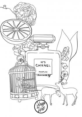Coloriage mademoiselle stef chanel numero 5 low